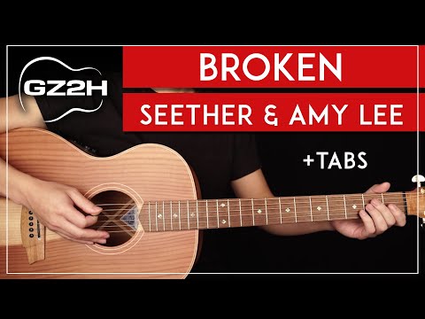 Broken Guitar Tutorial Seether & Amy Lee Guitar Lesson |Standard Tuning + Fingerpicking + TAB|