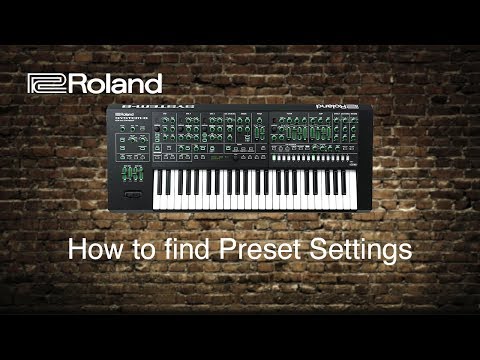 Roland System-8 - How to find Preset settings