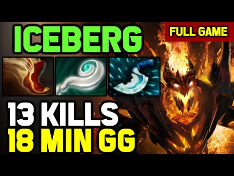 Iceberg MASTER TIER Shadow fiend MID Aggressive gameplay gg in 18 mins