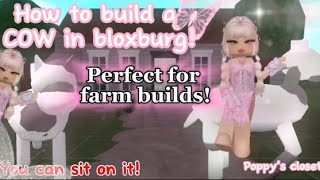 ✨How to on build a *COW* In bloxburg || Roblox! *you can sit on it*!!🌸