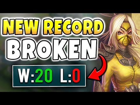 BREAKING MY RANKED RECORD! 20 WINS 0 LOSS 100% WINRATE (ABUSING AKALI) - League of Legends