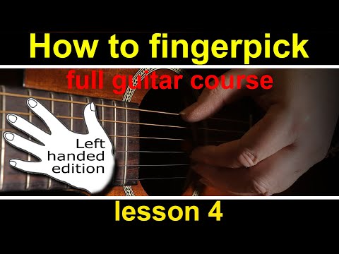 Guitar Lesson 4. Left Handed, how to play fingerstyle guitar (fingerpicking guitar lesson)