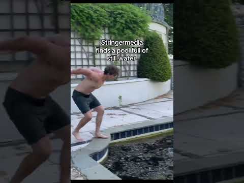 StringerMedia jumping in a pool of Stillwater ￼