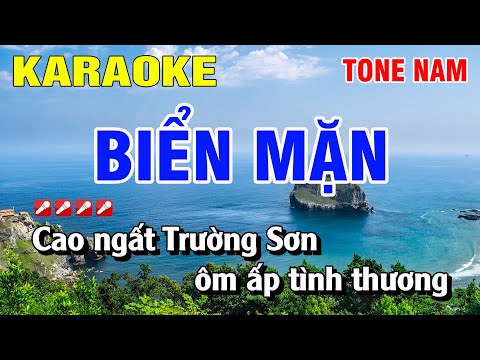 Karaoke Biển Mặn Tone Nam Nhạc Sống | Nguyễn Linh