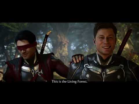 Reptile, Baraka, Kenshi, Kung Lao and Johnny Cage being friends