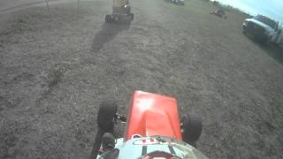 preview picture of video 'Taber Lawn Mower Races 2012 Free For All Race Helmet Cam'