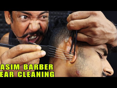 Earwax Removal by Asim Barber | Ear Cleaning & Crunchy Ear Cracks | Head Massage & Neck Cracking