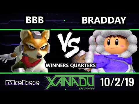 S@X 322 SSBM - BBB (Fox) Vs. bradday (Ice Climbers) Smash Melee Winners Quarters