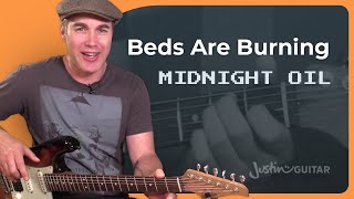 How to play Beds Are Burning by Midnight Oil - Guitar Lesson Tutorial Classic Aussie Rock SB-508