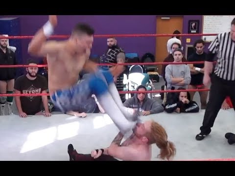 Brett Domino Dropkicks The Life Out Of DangerKid - Limitless Wrestling Studio Taping @ NEPWA
