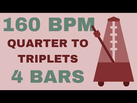 Metronome Click Track - 4 Bars Quarter to Triplet Notes 160 bpm - Smartronome