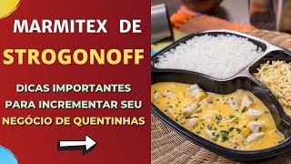 🍲 Como montar MARMITEX de STROGONOFF 🔴 Ideias para Cardápio de Marmitex