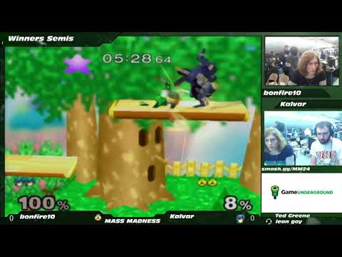 Mass Madness 24 SSBM - bonfire10 (Sheik) vs. Kalvar (Marth) - Melee WSF