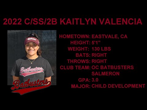 2022 C/SS/2B KAITLYN VALENCIA GPA 3.0 SOFTBALL SKILLS AND HIGHLIGHT VIDEO