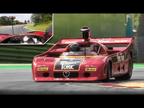 1976 Alfa Romeo 33 SC 12 Gr. 6: OnBoard at Imola Circuit w/ 11,000 rpm Flat-12 Engine Sound!
