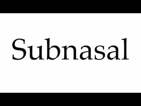 How to Pronounce Subnasal