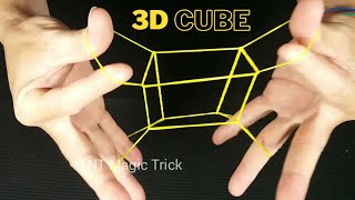 Make 3D Cube with 02 Rubber Band. You can do it at home.