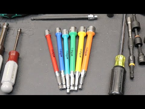 Drive Your Nuts! Wiha Nut Setter Set. Color coded, 6" 6-Piece 1/4 hex magnetic replacements