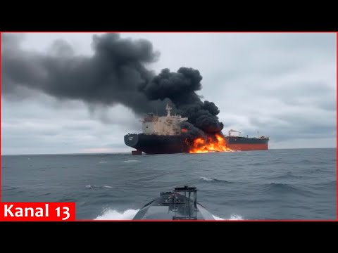 Watch video of attack: Ukraine’s naval drones pound another Russian shadow fleet tanker in Black Sea