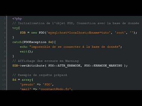 Tutoriel PHP L objet PDO en PHP