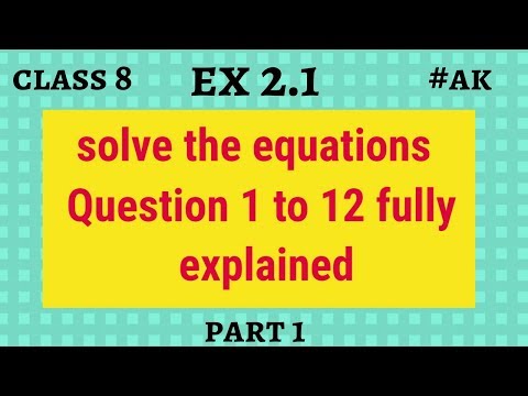 #1 Ex 2.1 class 8 Maths linear equations in one variable In hindi By Akstudy 1024 Video