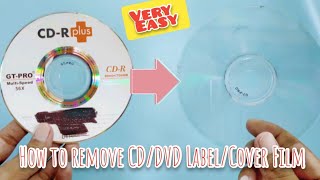 Hack How to remove CD/DVD Label/Cover Film Easily