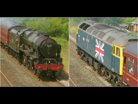 Prestatyn 8.6.2016 - 46115 Scots Guardsman & 47580 County of Essex on Cambrian Coast Express