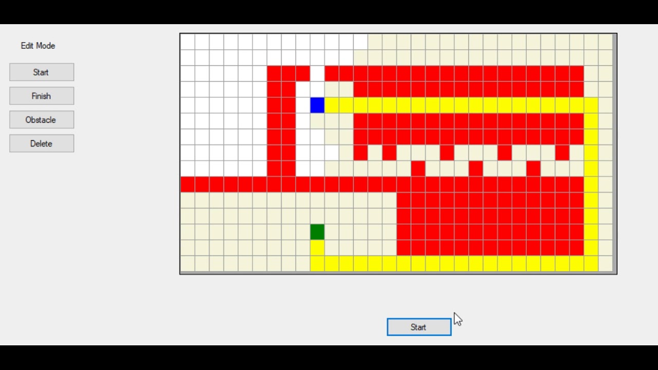Pathfinding demonstration #1 Dijkstra - Algorithm