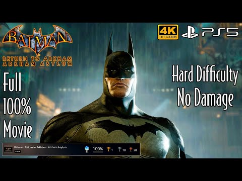 Batman: Return to Arkham Asylum | Full 100% Movie - Hard (No Damage) | 4K HDR 60FPS