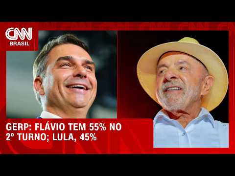 Flávio tem 55% dos votos válidos no 2º turno; Lula, 45%, aponta pesquisa | LIVE CNN