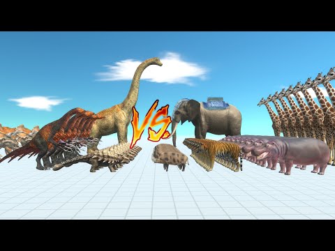 HERBIVOROUS DINOSAURS VS MODERN MAMMALS Animal Revolt Battle Simulator