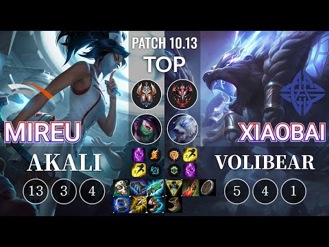 HLE Mireu Akali vs ES Xiaobai Volibear Top - KR Patch 10.13