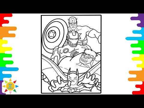 MEGA Superhero Coloring | Capitan America | Iron Man | Hulk | Batman| Jim Yosef - Can't Wait
