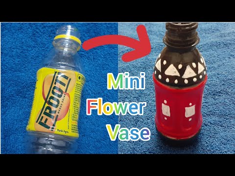 How to make mini flower vase with Frooti Bottle/diy flower vase #flowervasecraft #flowervase #easy