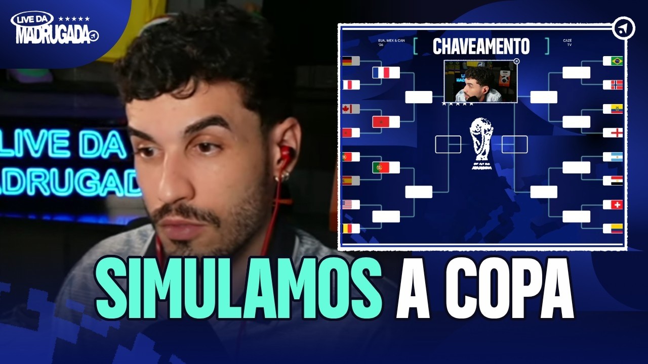 CRAVAMOS O CAMPEÃO DA COPA DO MUNDO! SIMULAÇÃO DO CHAVEAMENTO | LIVE DA MADRUGADA