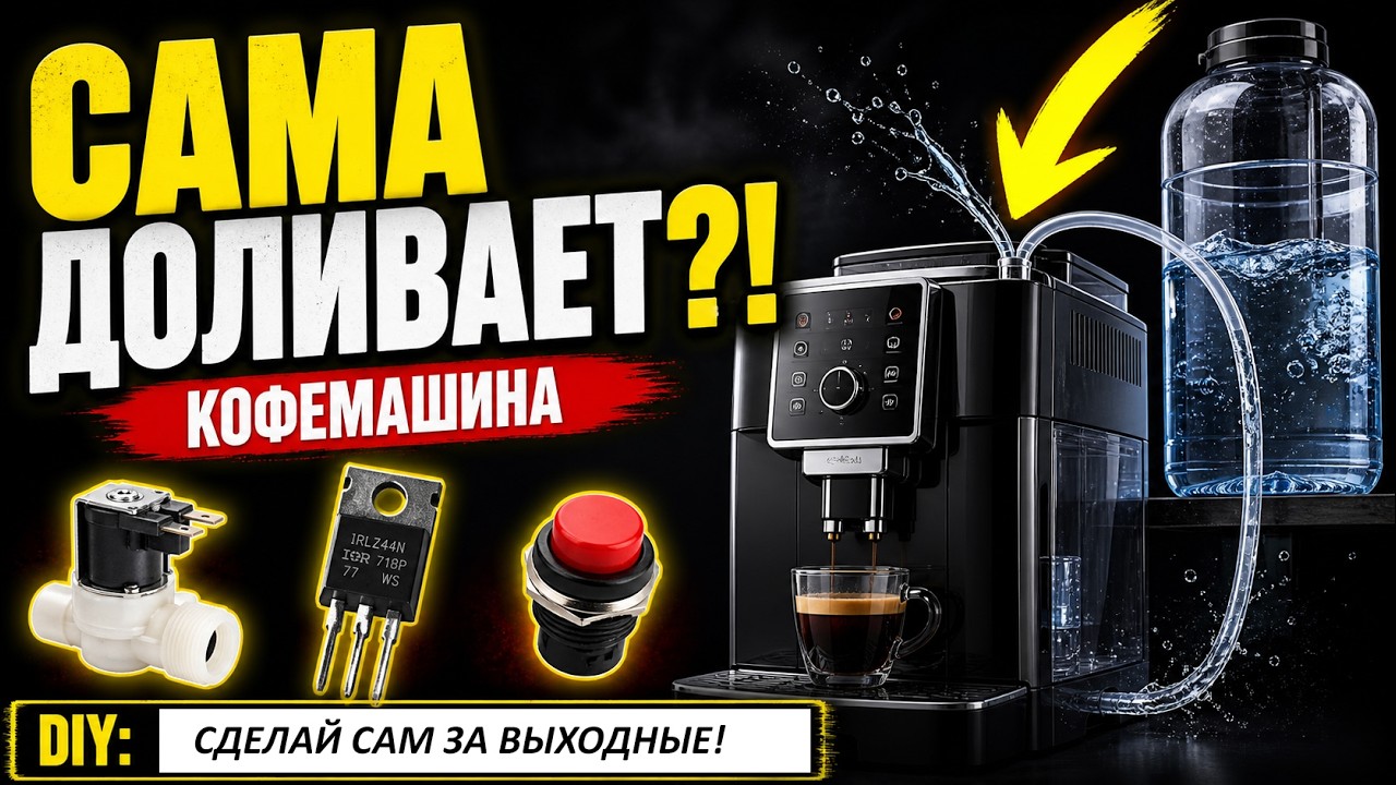 КОФЕ-МАШИНА, в которую НЕ НАДО доливать воду! Сделай САМ за день!