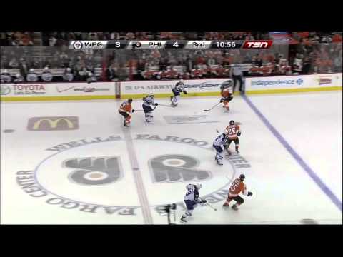 Wayne Simmonds goal 4-3 Feb 23 2013 Winnipeg Jets vs Philadelphia Flyers NHL Hockey