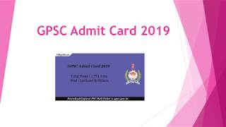 GPSC Admit Card 2019 - Gujarat PSC 1774 Lecturer Jobs Call Letter