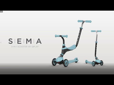 Трехколесный cамокат c сиденьем Qplay Sema 3in1 Blue