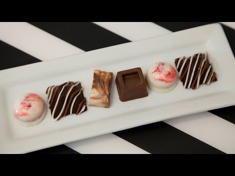 HOW TO MAKE CHOCOLATE CANDIES (CARAMEL, CRANBERRY, & IRISHE CREAM GANACHE)