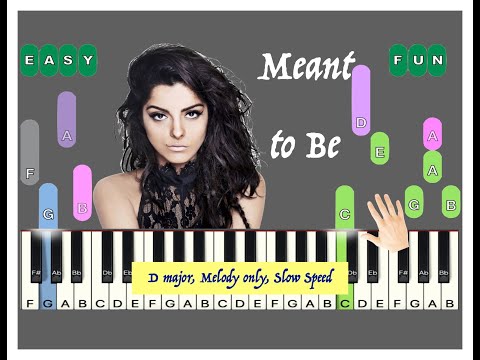 Meant to be, Bebe Rexha, in D major, RH melody only, Slow speed, Sheet music, Online Lessons