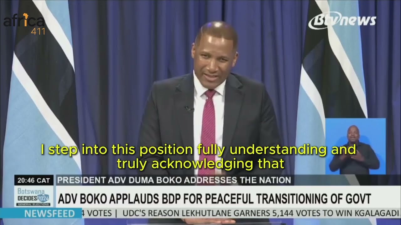 Duma Boko’s First Press Conference After Winning Botswana’s 2024 Elections (With English Subtitles)