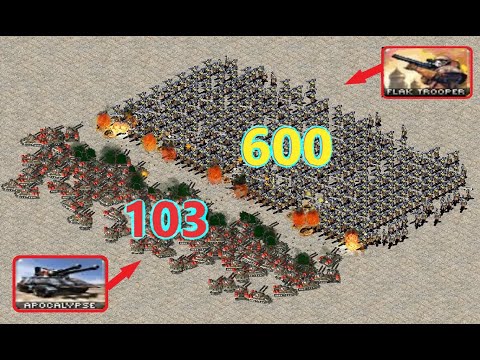 Apocalypse vs 600 Flak Troopers - Same Cost - Red Alert 2