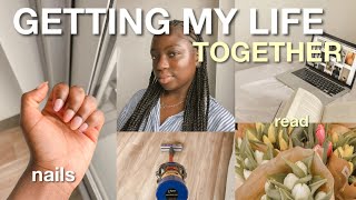 GETTING MY LIFE TOGETHER FOR SPRING 🌸  reading, new nails, braids, deep clean, etc!