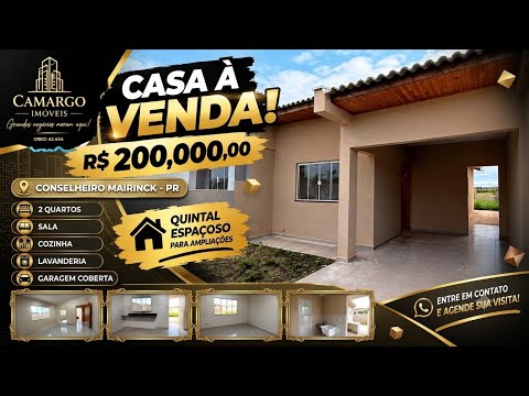 CASA NOVA EM CONSELHEIRO MAIRINCK PR - R$200 mil reais 