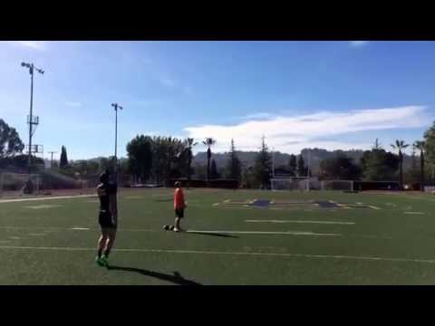 Huge Punt. Chris Sailer Kicking Punter James Pennycuick of Australia hits a 55 yarder over 5 seconds