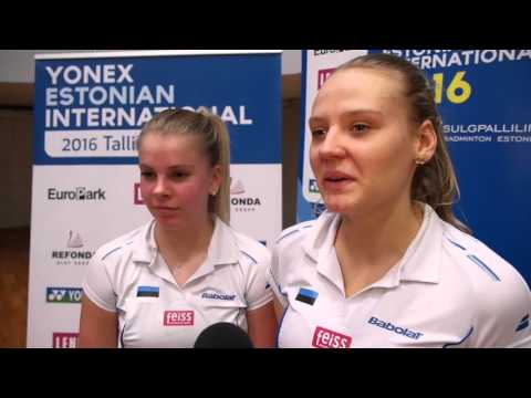 Kristin Kuuba ja Helina Rüütel veerandfinaali võidu järel YEI2016