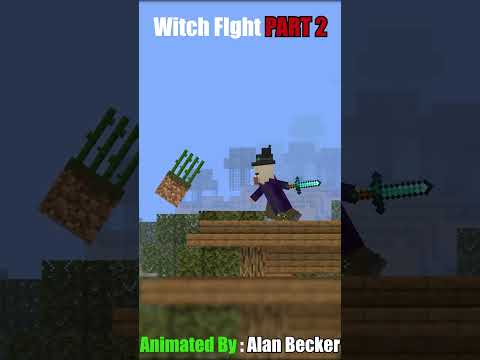 ExhaustBaBa - MINECRAFT Animation VS Witch fight PART 2 #shortvideo #shorts