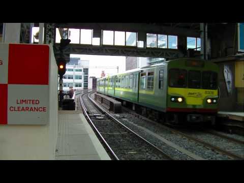 Dart train number 8309 arriving at Pearse Station, Dublin