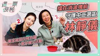 擋在消波塊前守護中二選區的林靜儀！